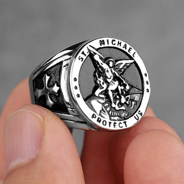 Saint Michael Stainless Steel Ring YourSoulPlace.com